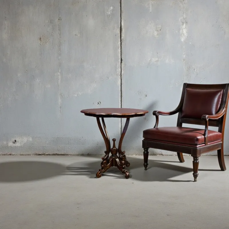 Столик приставний овальний RG-8056 червоне дерево 